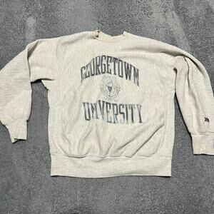 Vintage MV Pro Weave Georgetown Crewneck Large Sweatshirt University ***Stains